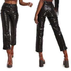 Topshop Croc Print Pants